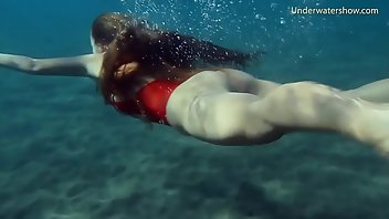 Underwater Bikini Brunette Beach Russian 